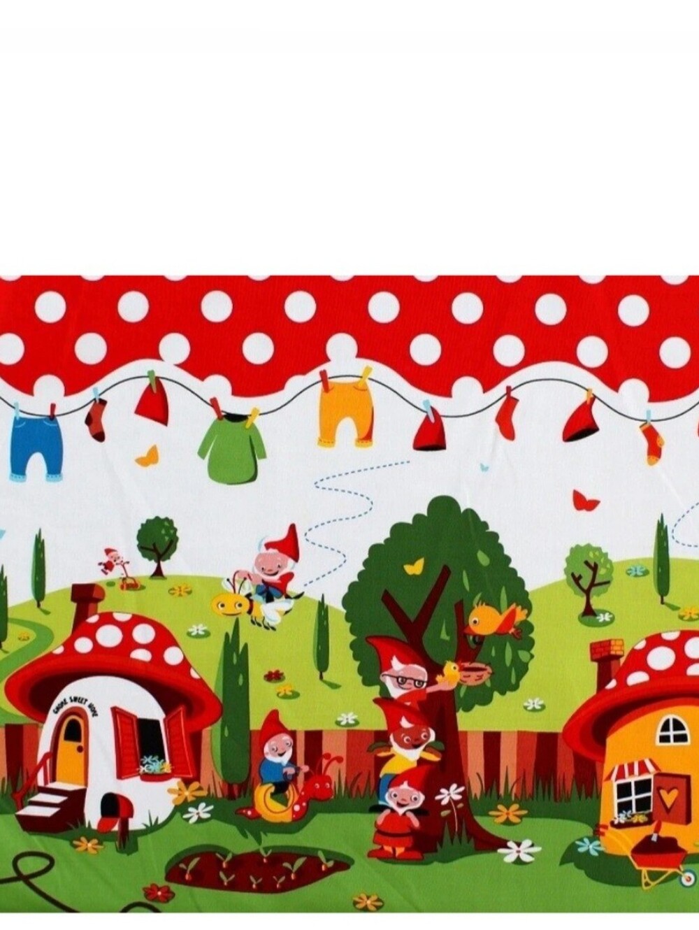 Michael Miller  Whimsy Gnomeville Novelty Polka Dot Cotton Fabric 4 Yards /Craft